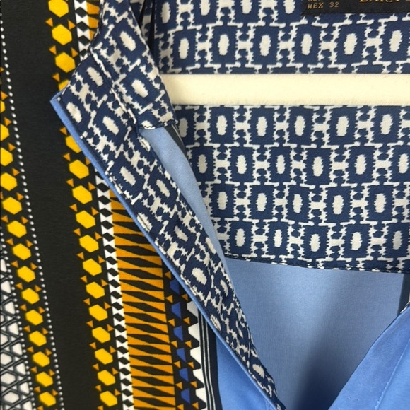 Zara Geometric Print Women's Tunic Dress with Pockets Size XL - Picture 8 of 12